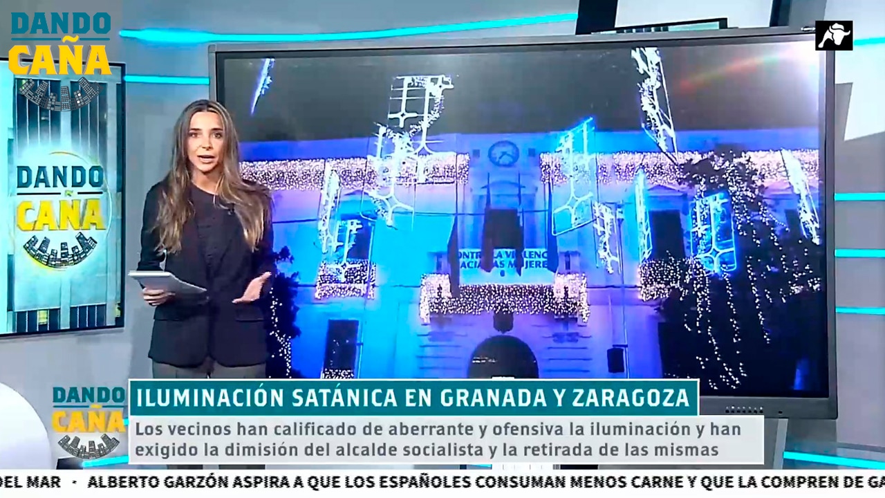 Iluminación satánica de Navidad en Granada y Zaragoza