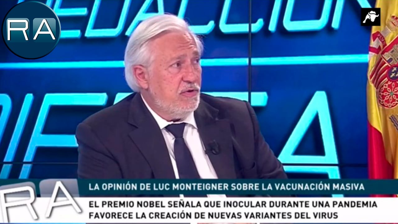 Julio Ariza muestra el vídeo de Luc Monteigner sobre la vacunación masiva