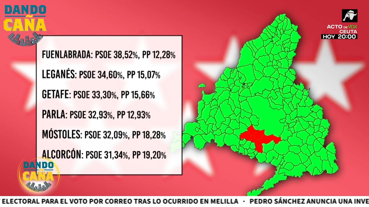 Los municipios del cinturón rojo por los que pelea el PSOE y el PP