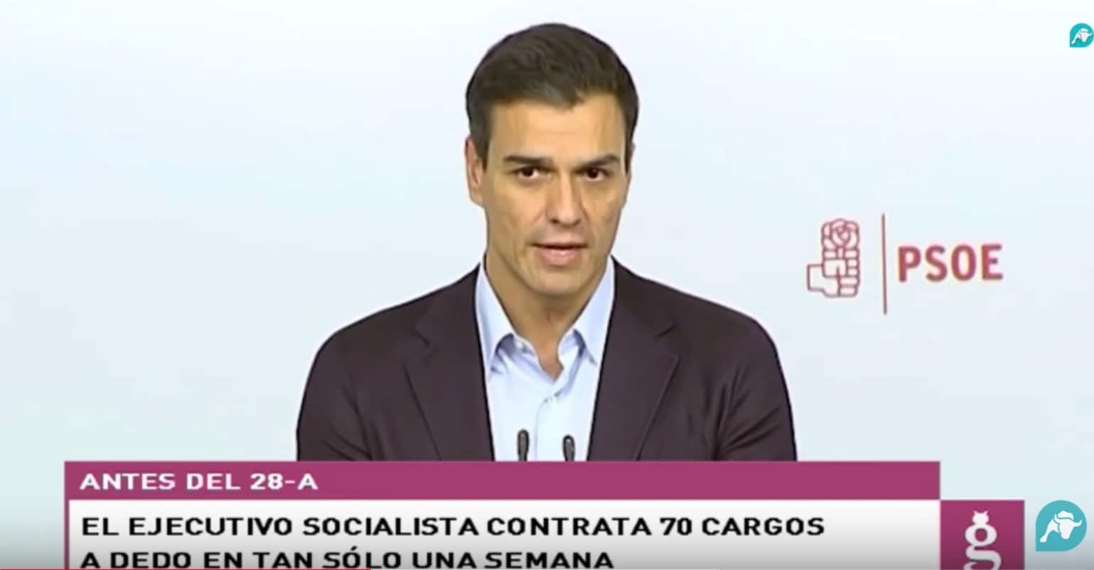 Pedro Sánchez coloca a dedo a decenas de trabajadores antes de las elecciones