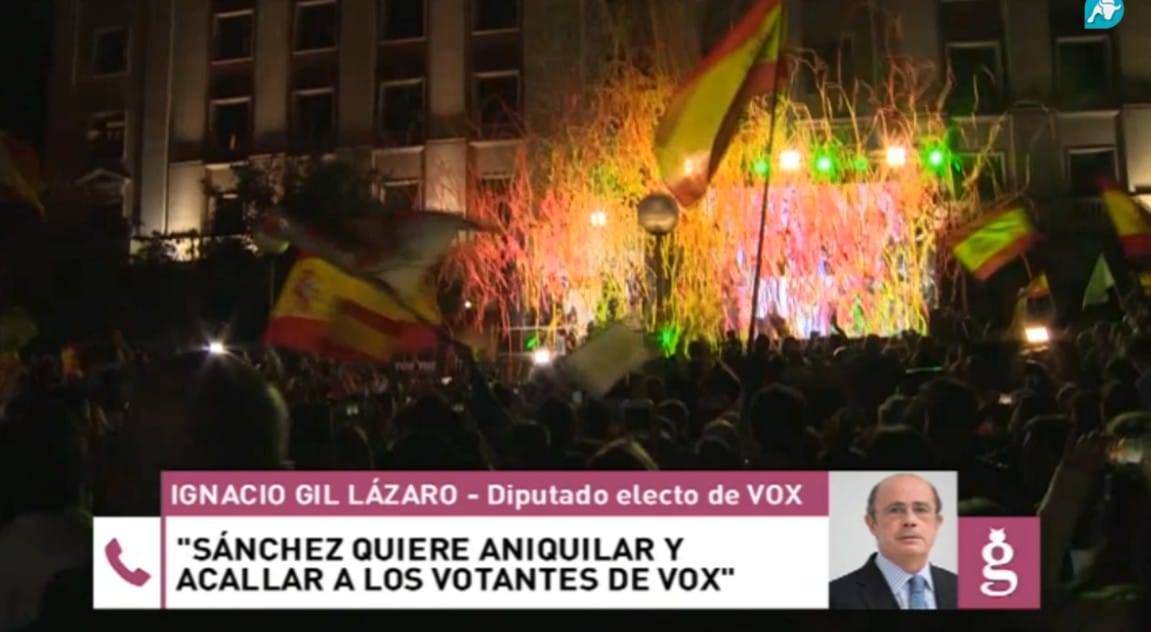 Gil Lázaro: ‘ Sánchez pretende anular a los 2.700.000 españoles que han votado a VOX’