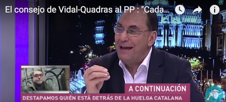 El consejo de Vidal-Quadras al PP :   «Cada vez que hacéis eso perdéis votos a chorros»