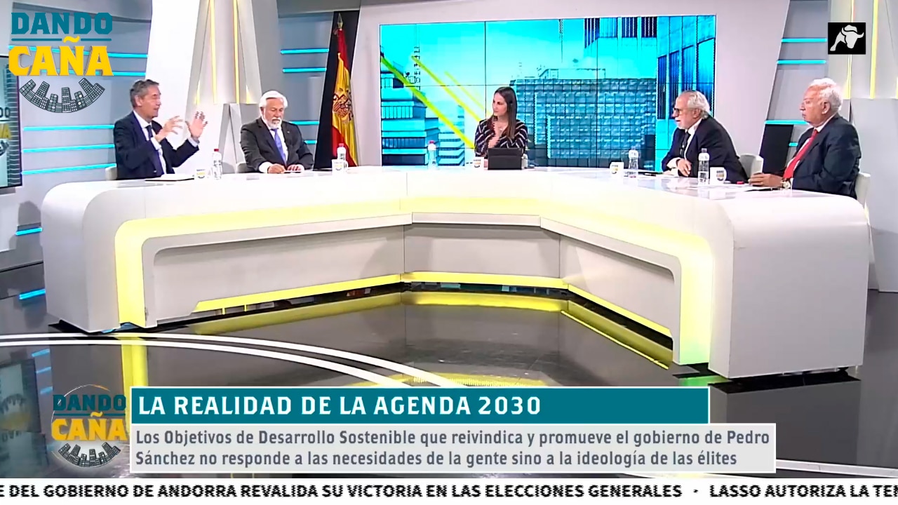 Debate en Dando Caña sobre la Agenda 2030 entre Ariza, Margallo, De Castro y Francàs