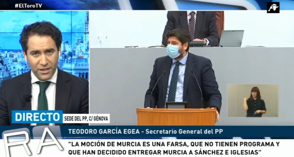 García Egea sobre la moción: ‘Ciudadanos ha decidido entregar Murcia a Sánchez y a Iglesias’