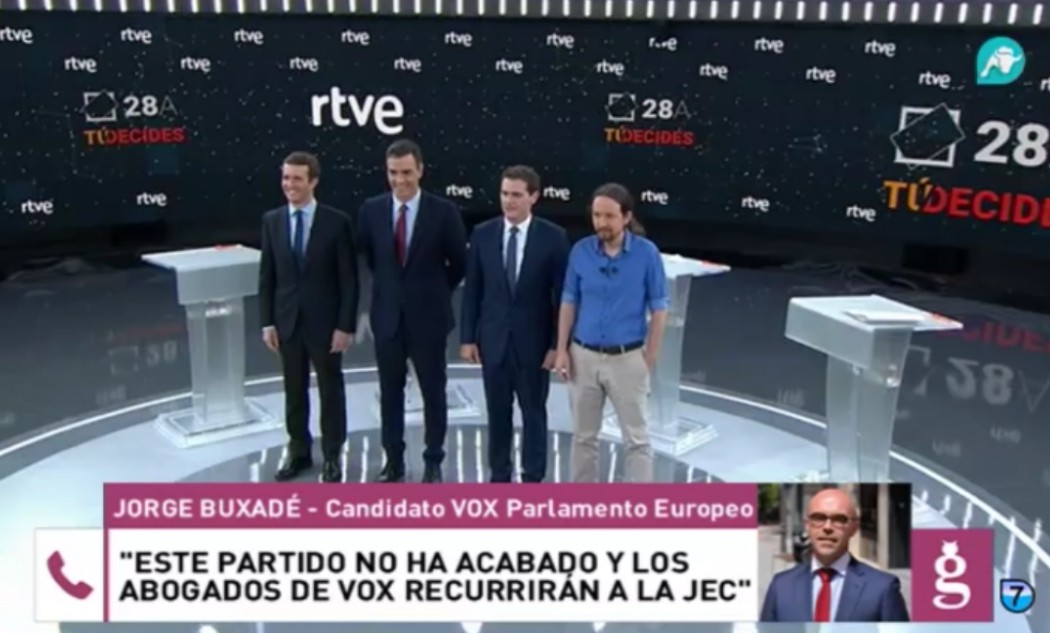 VOX, expulsado del debate en RTVE a las Elecciones Europeas