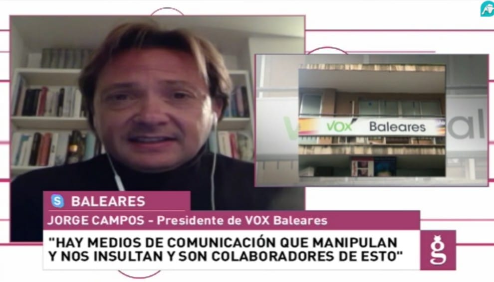 Jorge Campos planta cara a los ataques contra VOX en Baleares: ‘No nos van a conseguir callar’