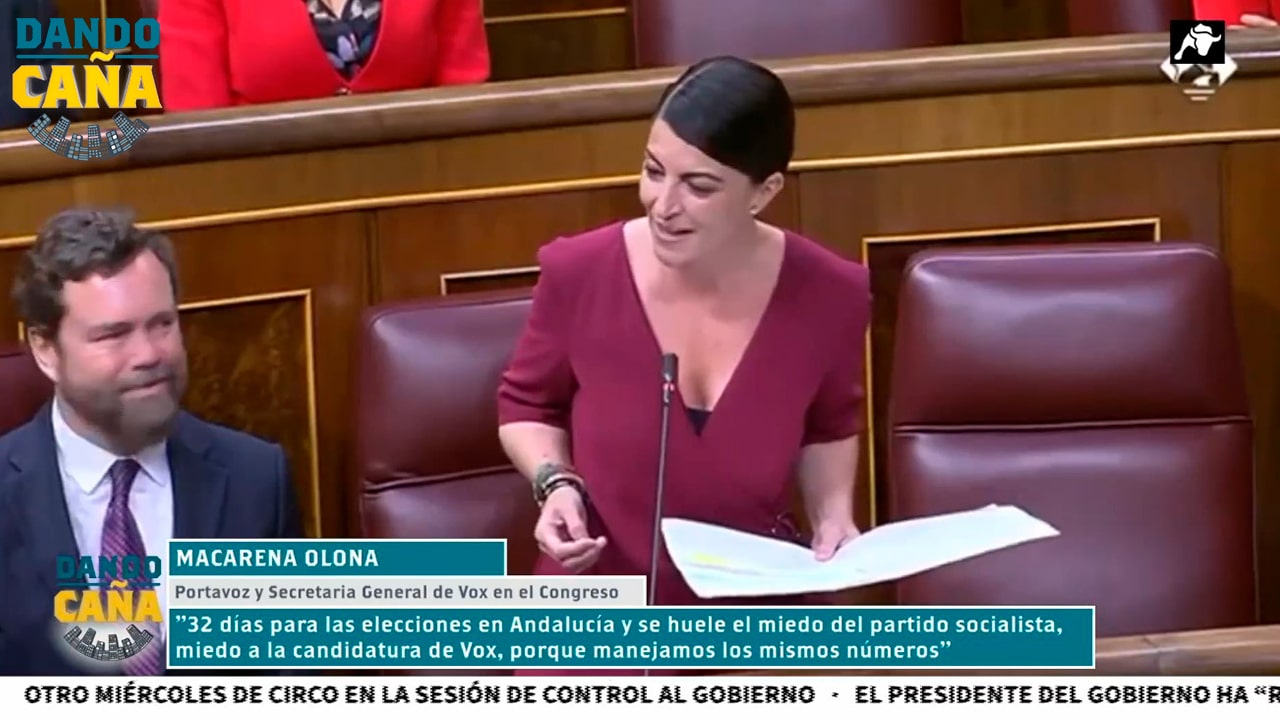 Macarena Olona se burla de Félix Bolaños y de los intentos de derrocar su candidatura en Andalucía