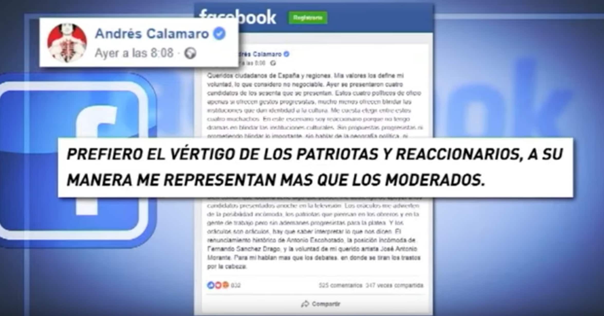 Se incendian las redes sociales tras el apoyo público de Andrés Calamaro a VOX