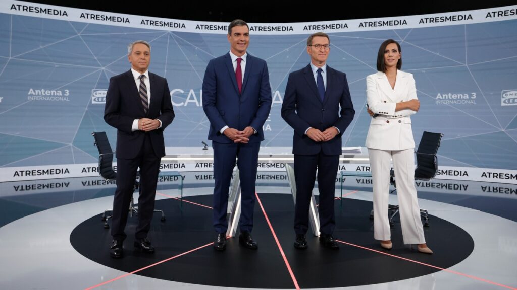 El cara a a cara Sánchez-Feijoó, el de menos audiencia de los siete celebrados