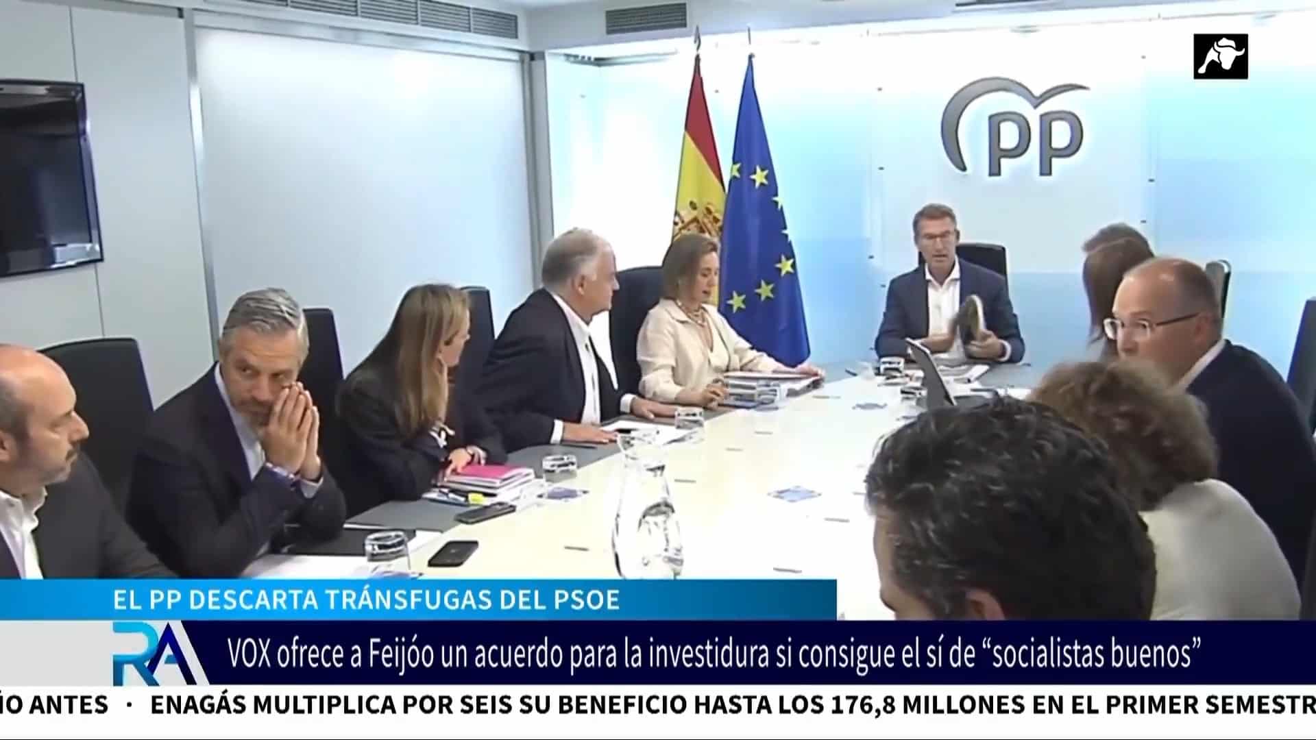 El PP rechaza acudir a tránsfugas del PSOE para conseguir investir a Feijóo como presidente