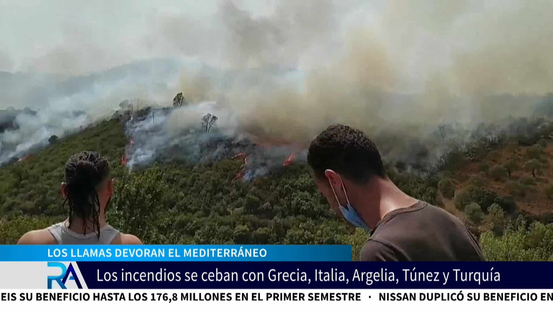 Los incendios devoran el Mediterráneo: causan estragos en Italia, Grecia, Argelia, Túnez y Turquía.