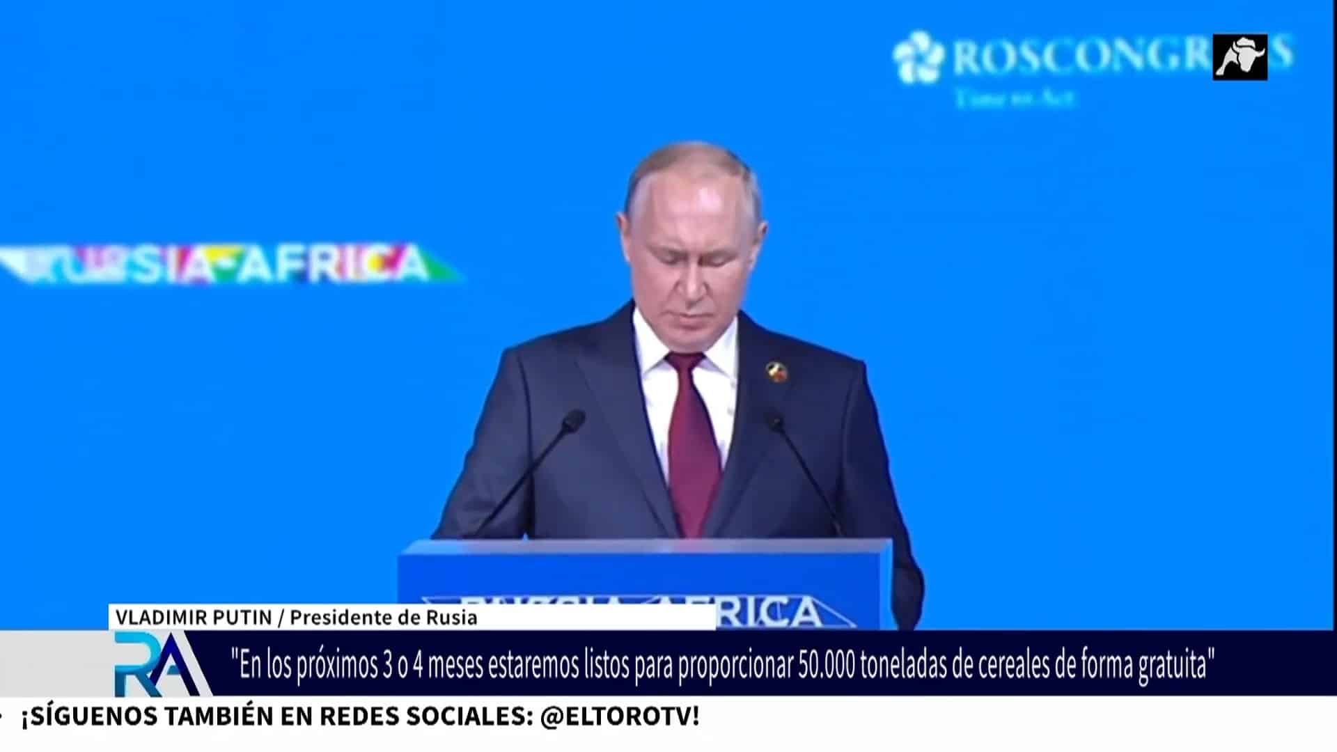 Putin se desvive por lavar su imagen y contrarrestar el aislamiento de Rusia: promete enviar hasta 50.000 toneladas de grano gratis a 6 países africanos