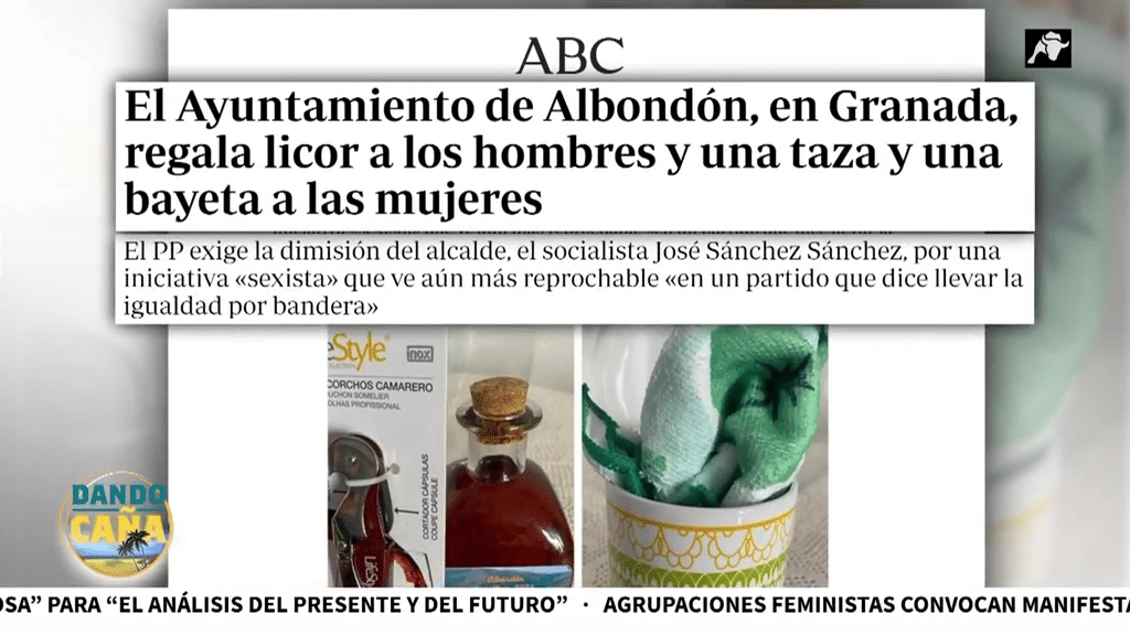 El PSOE más machista: regalo de licor para ellos y bayetas para ellas