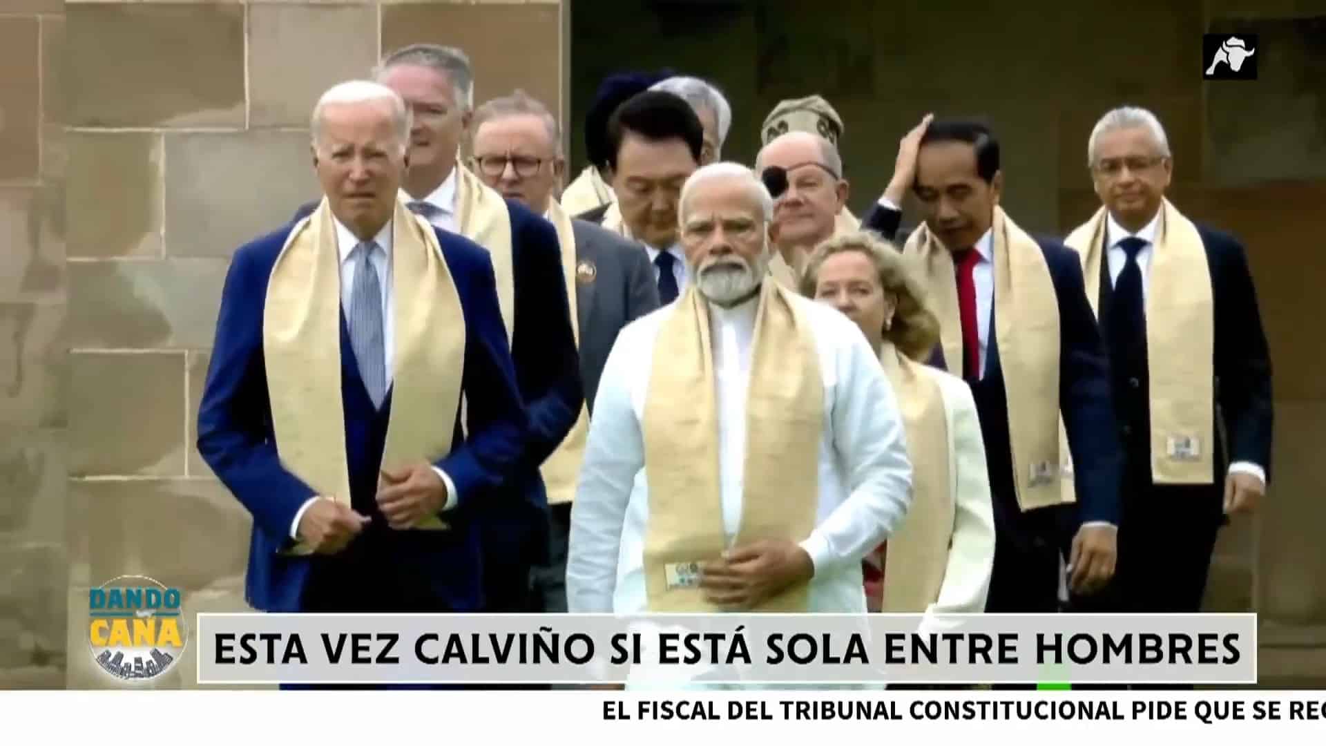 Calviño coloca a su hijo y no tiene problemas en hacerse una foto rodeada de hombres en el G-20