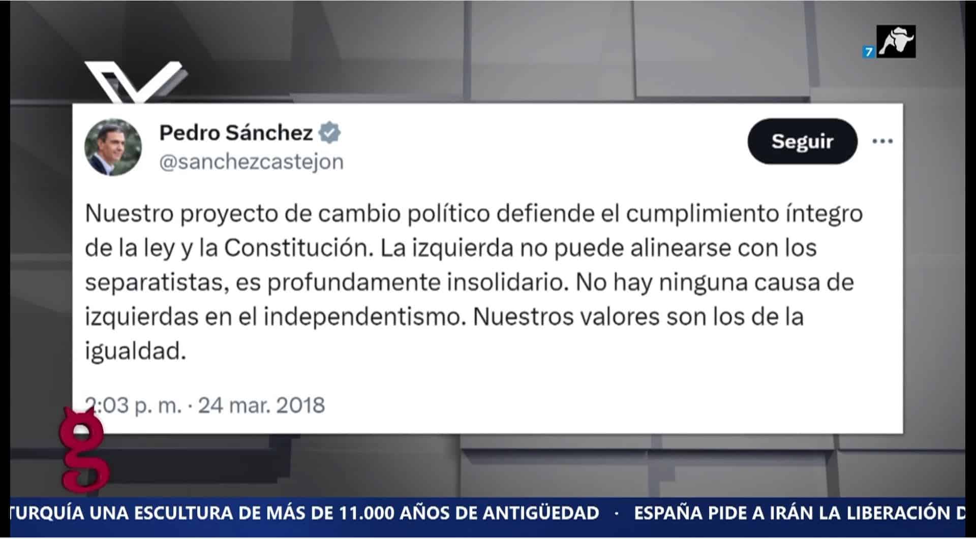 Los “cambios de opinión” de Sánchez sobre Puigdemont