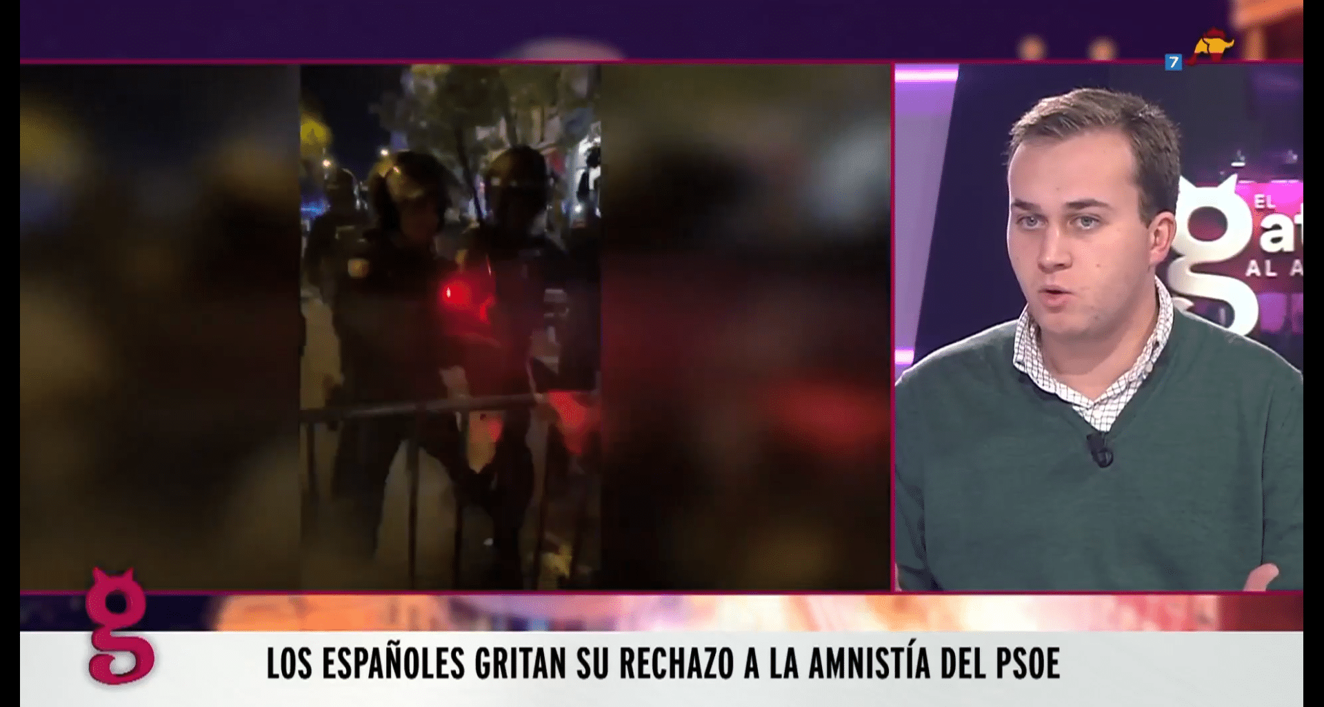 Un manifestante de Ferraz, contra el delegado de JUPOL sobre la violencia: “¡Este señor miente!”
