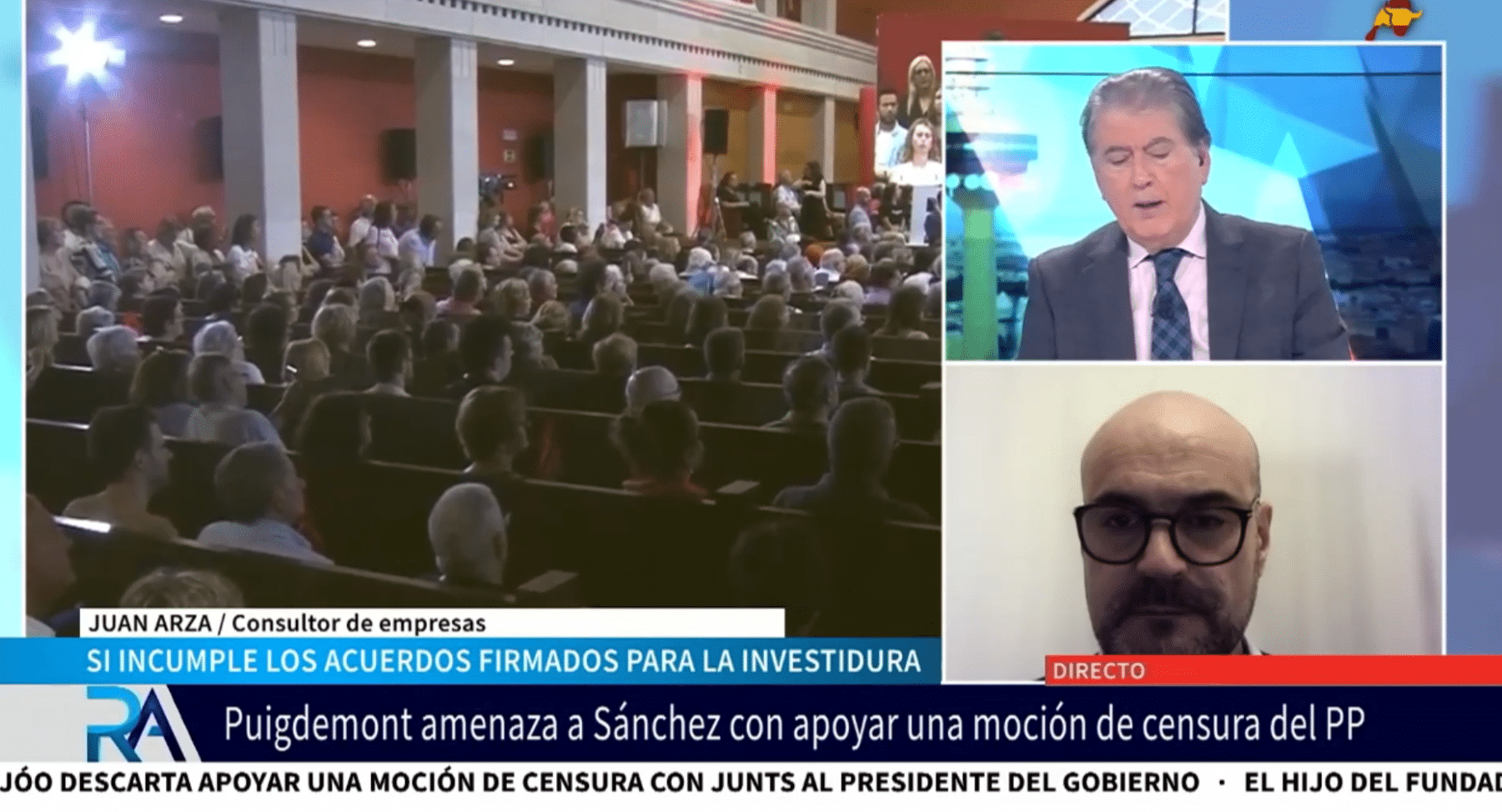 El analista político Juan Arza, sobre la amenaza de Puigdemont a Sánchez: «Pretende blanquearse»
