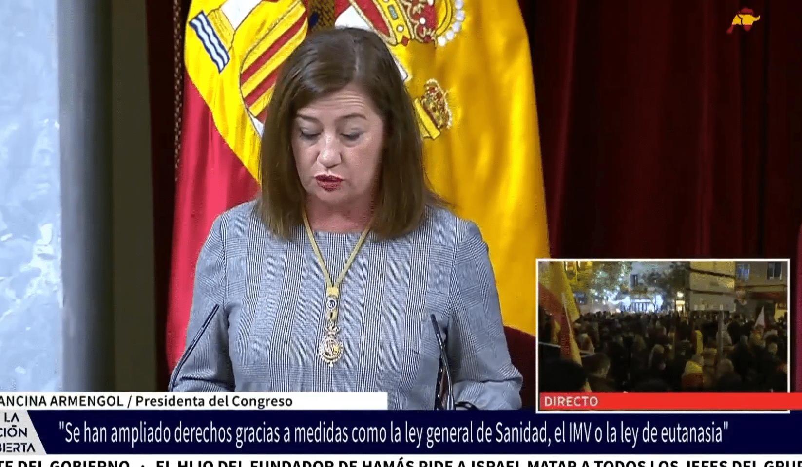«Lamentable», «mitin» o «partidista»: se desatan las críticas a Armengol por su discurso en la Apertura de las Cortes alabando el gobierno de Sánchez.