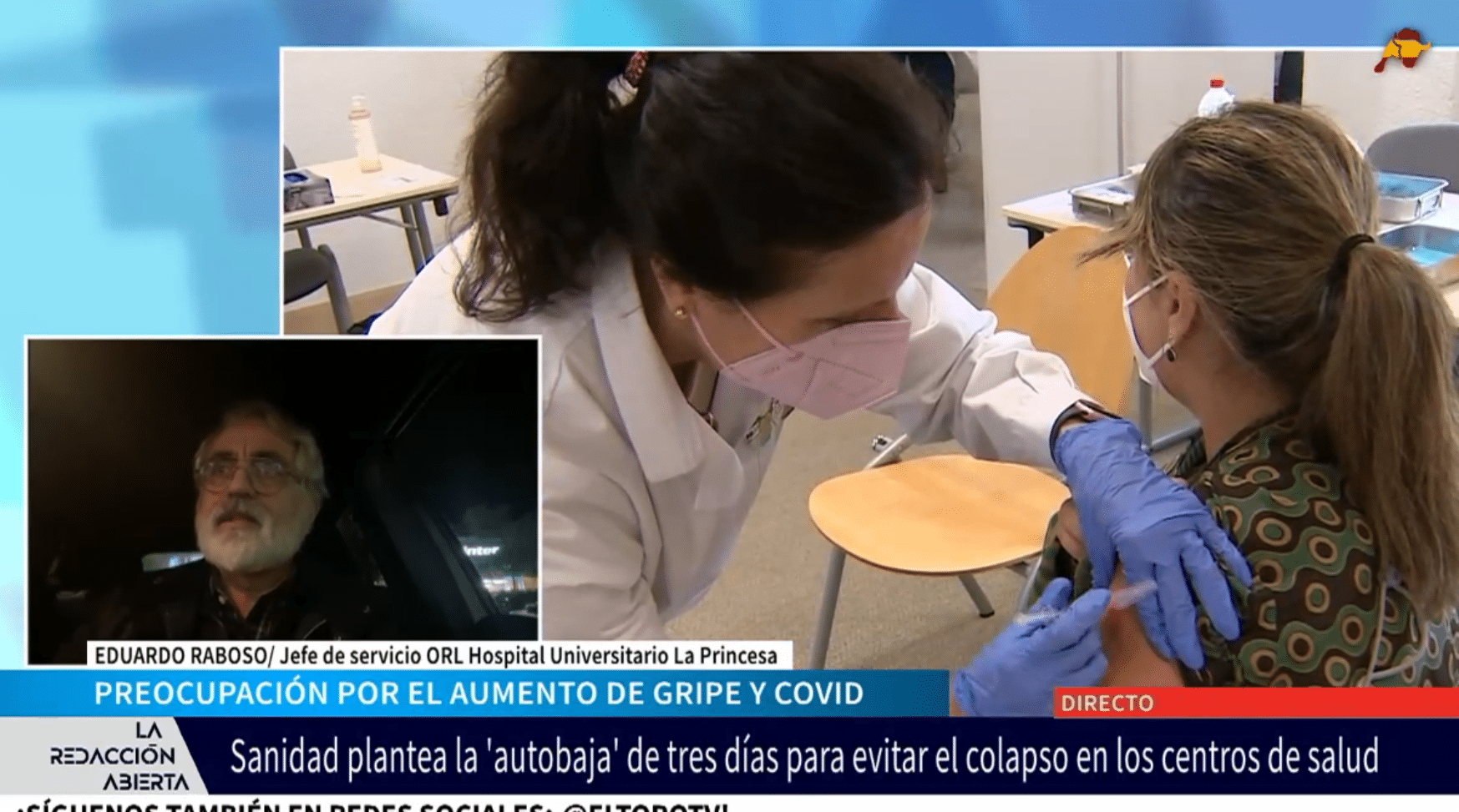 El doctor Raboso tranquiliza sobre el aumento de gripe y covid: «estamos lejos de estar en una situación complicada en los hospitales»