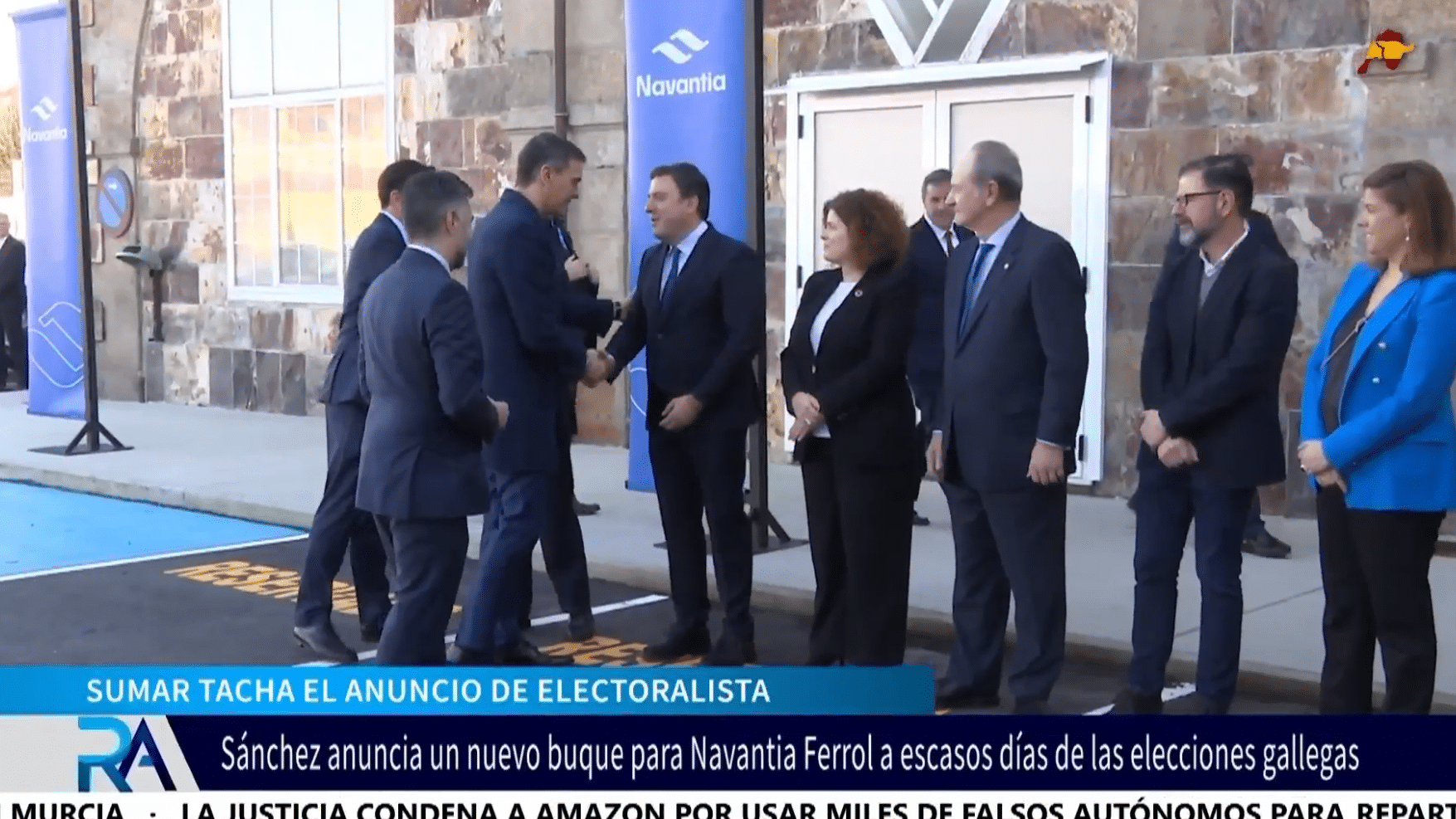 Precampaña electoral en Galicia: Críticas de la Armada tras el anuncio de Sánchez de la construcción de un buque