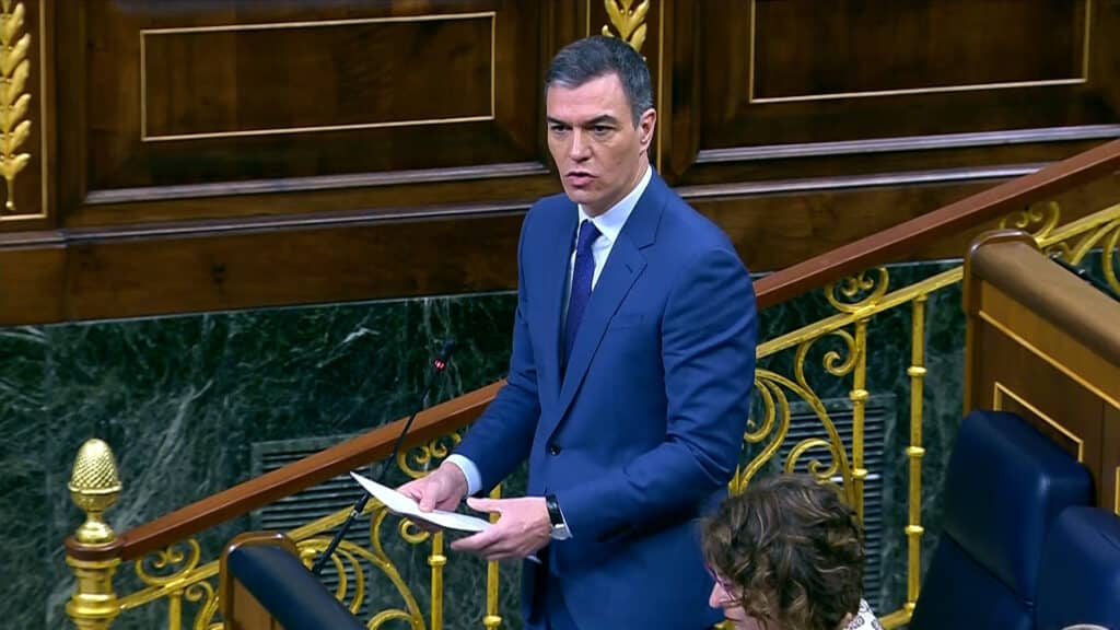 Pedro Sánchez interviene en el Congreso de los Diputados. Fuente: Congreso de los Diputados.