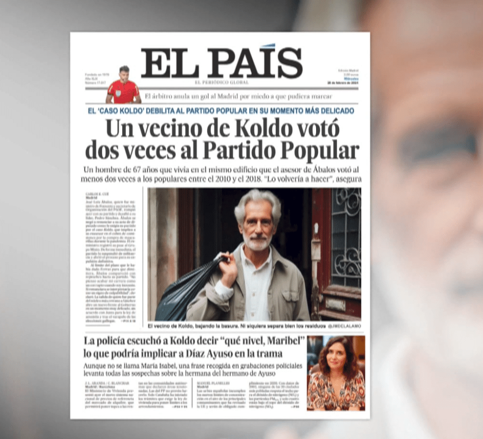 La desternillante portada ‘fake’ de El País que arranca carcajadas en plató 