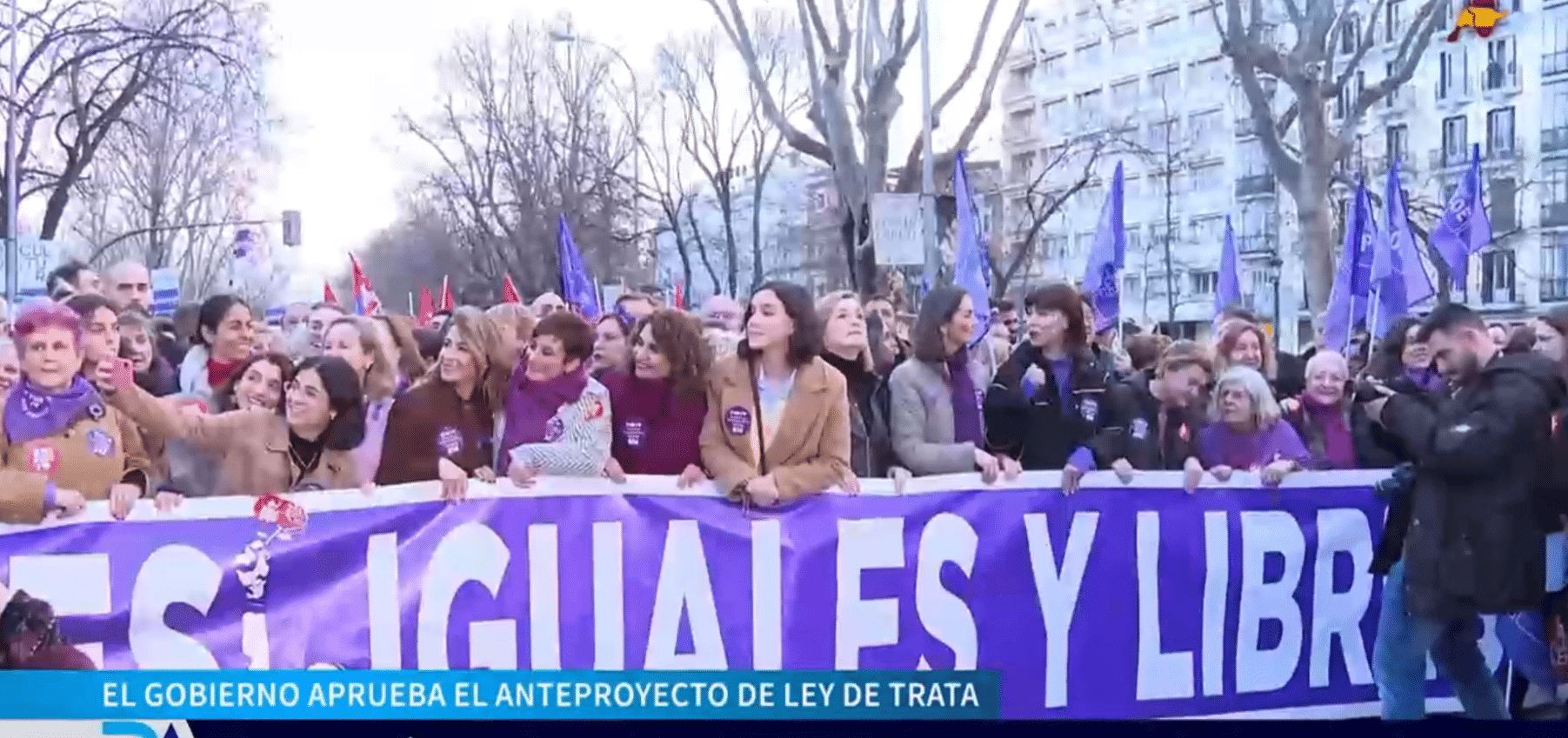 La división del feminismo queda patente en las manifestaciones