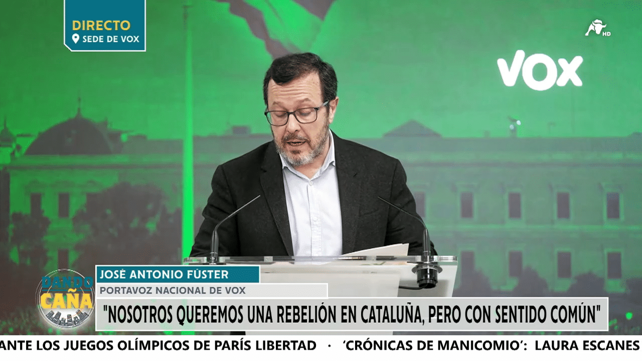 Fúster se estrena como portavoz de VOX llamando a una rebelión contra el separatismo