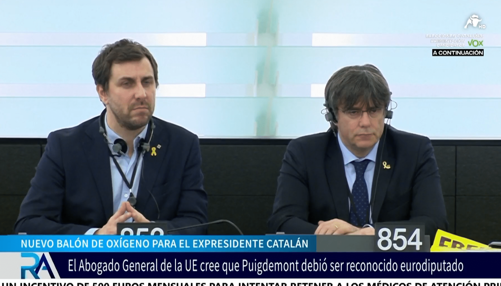 Nuevo balón de oxígeno para Puigdemont: El Abogado General de la UE cree que debería haber sido reconocido como eurodiputado en 2019