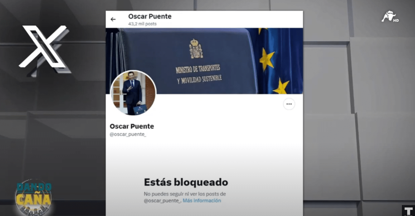 Óscar Puente bloquea a El Toro TV en las redes sociales