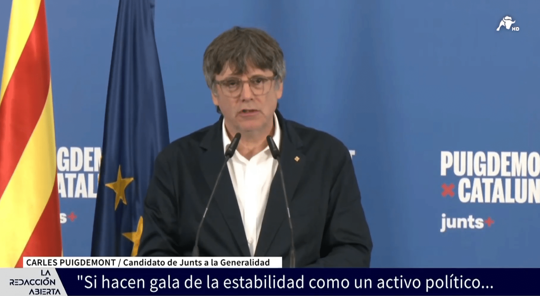 Puigdemont presiona a Sánchez y anuncia que se presentará a la investidura en Cataluña