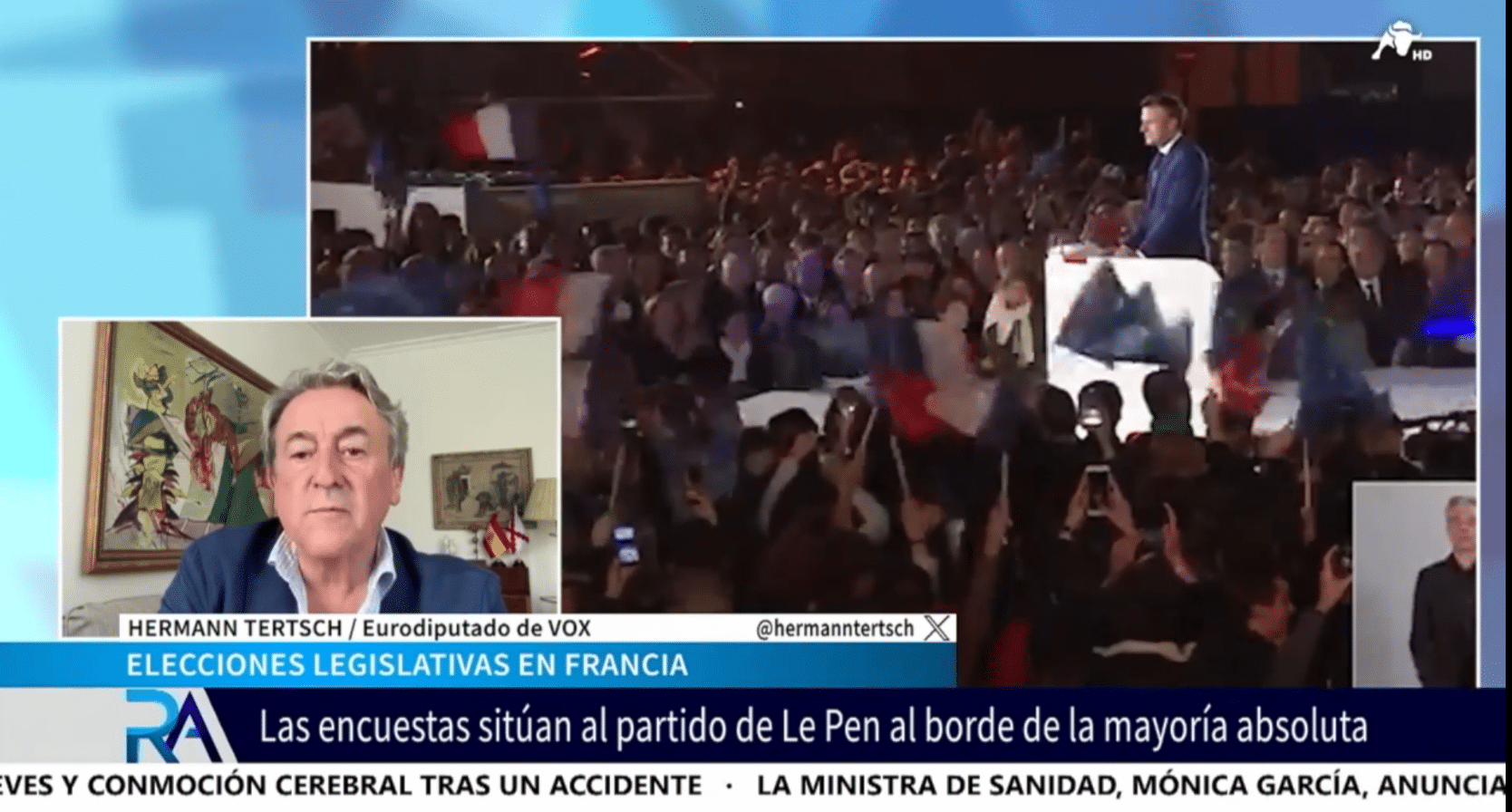 Hermann Tertsch defiende que votar a Le Pen es votar «contra la mentira» en Europa