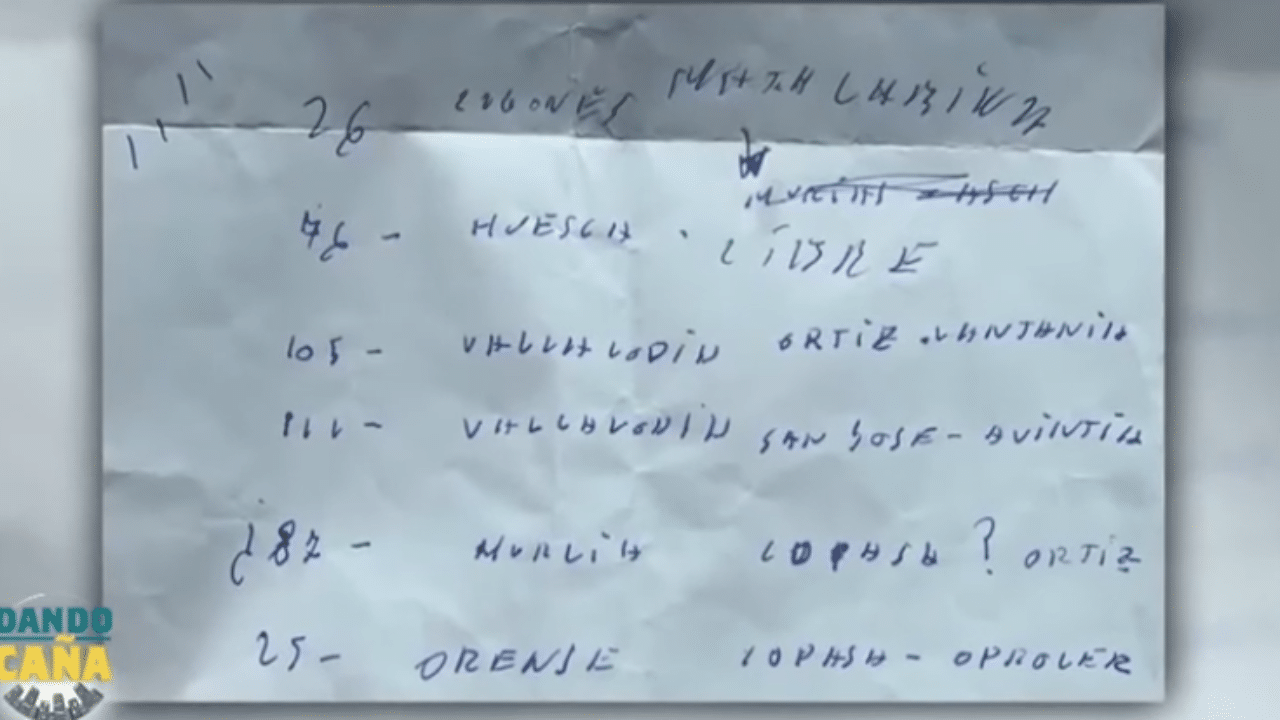 La nota manuscrita de Koldo García que entregó Aldama y que muestra las mordidas en contratos de obra pública