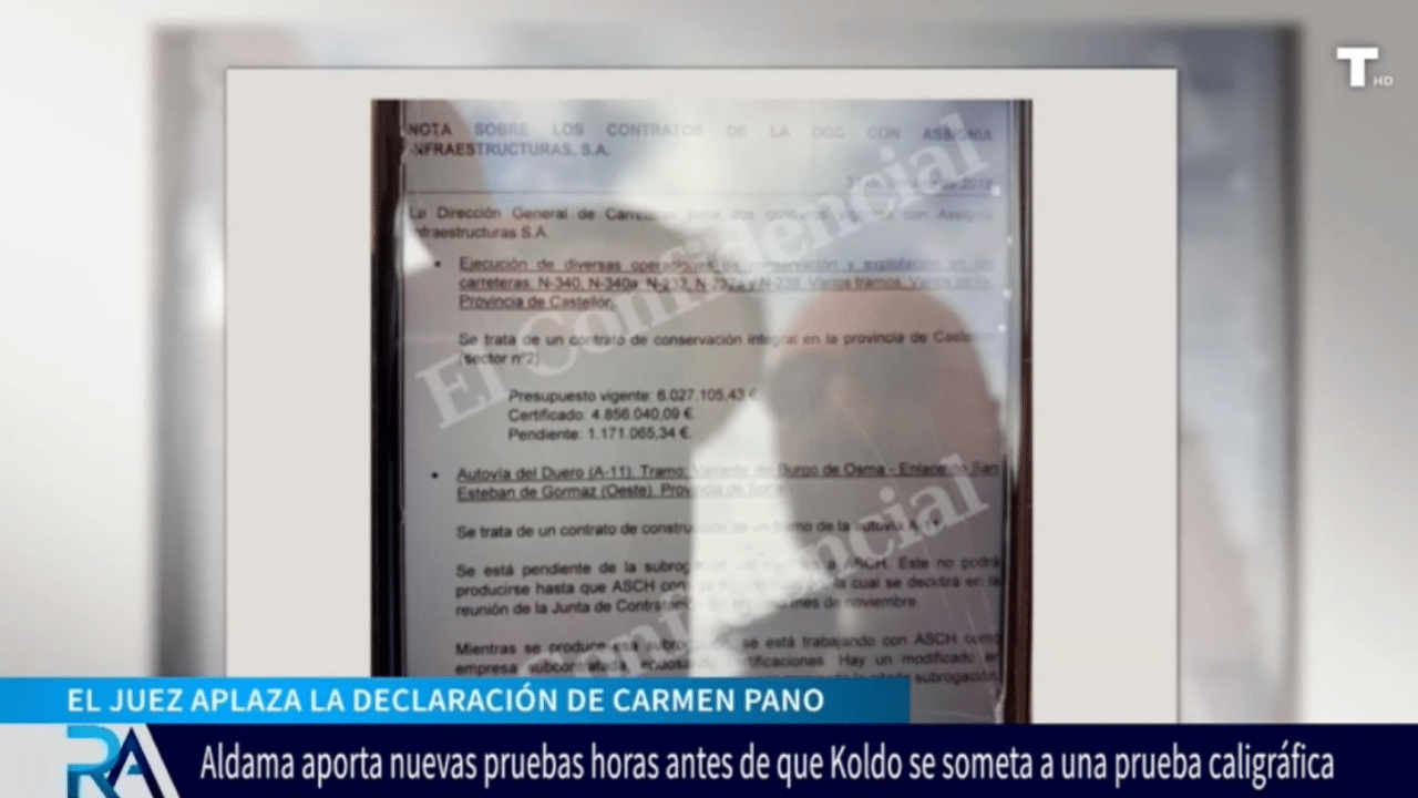 Aldama aporta al juez pruebas caligráficas, pero Koldo asegura que su letra ha cambiado tras operarse el brazo