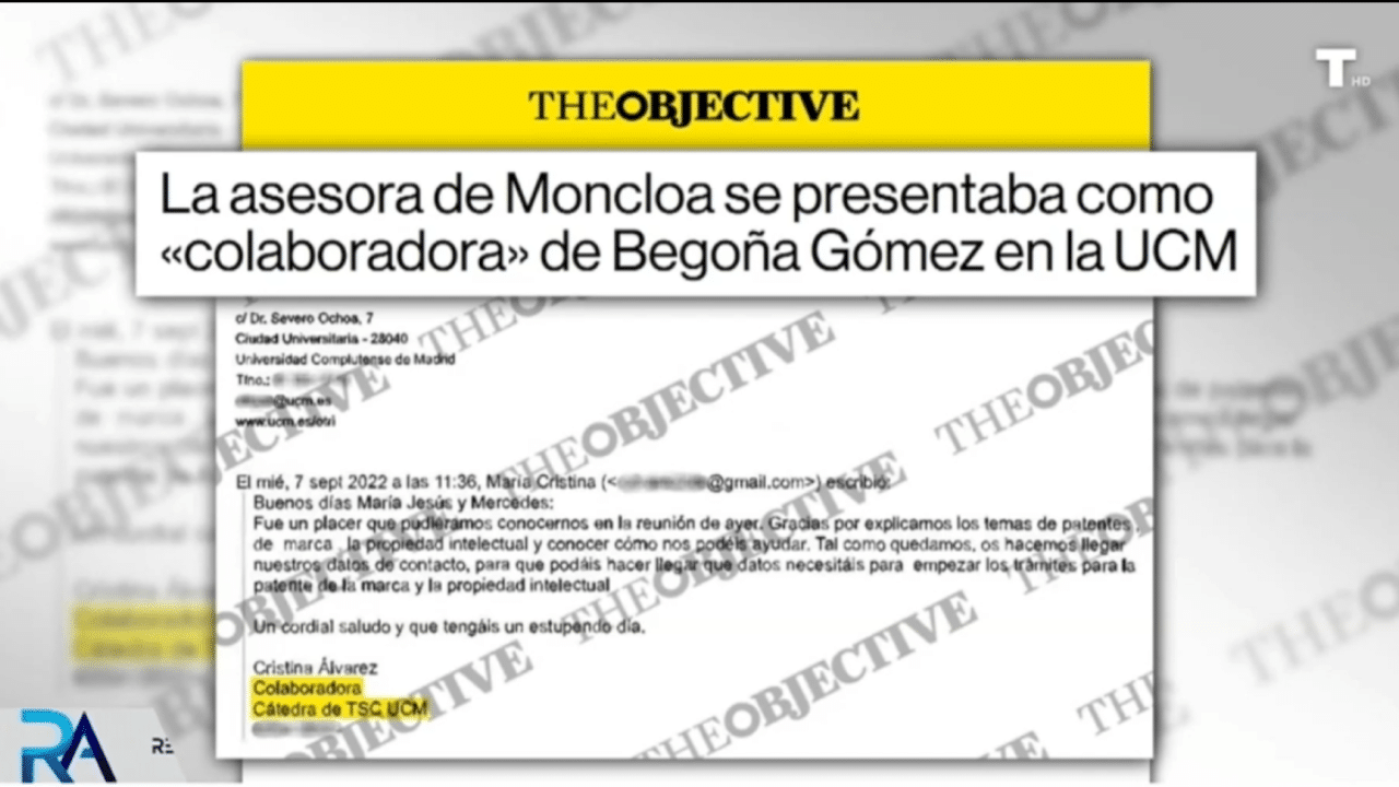 Siguen los escándalos en Moncloa: Cristina Álvarez se presentaba en la UCM como la colaboradora de Begoña Gómez