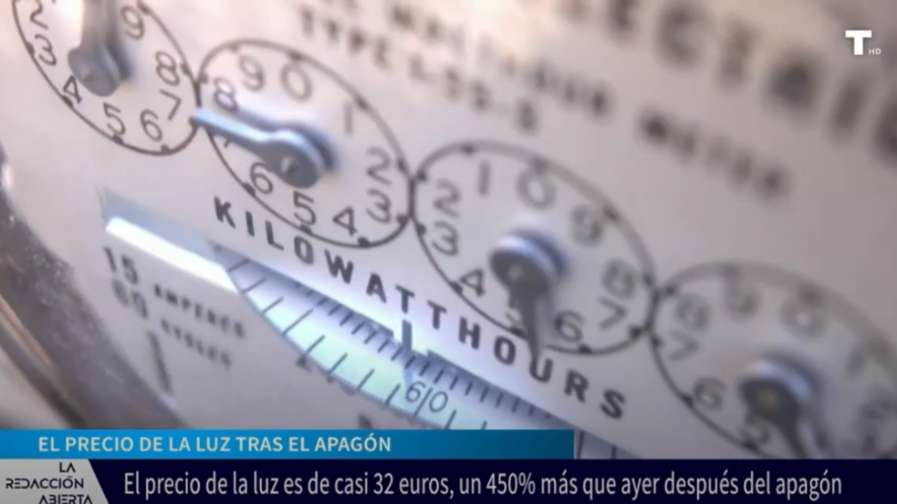 El precio de la luz es de casi 32 euros, un 450% más que ayer después del apagón