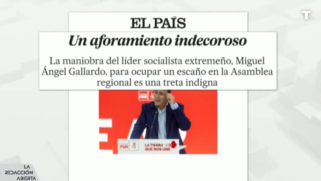 «Treta indigna y maniobra torticera»: El País condena el aforamiento exprés de Gallardo