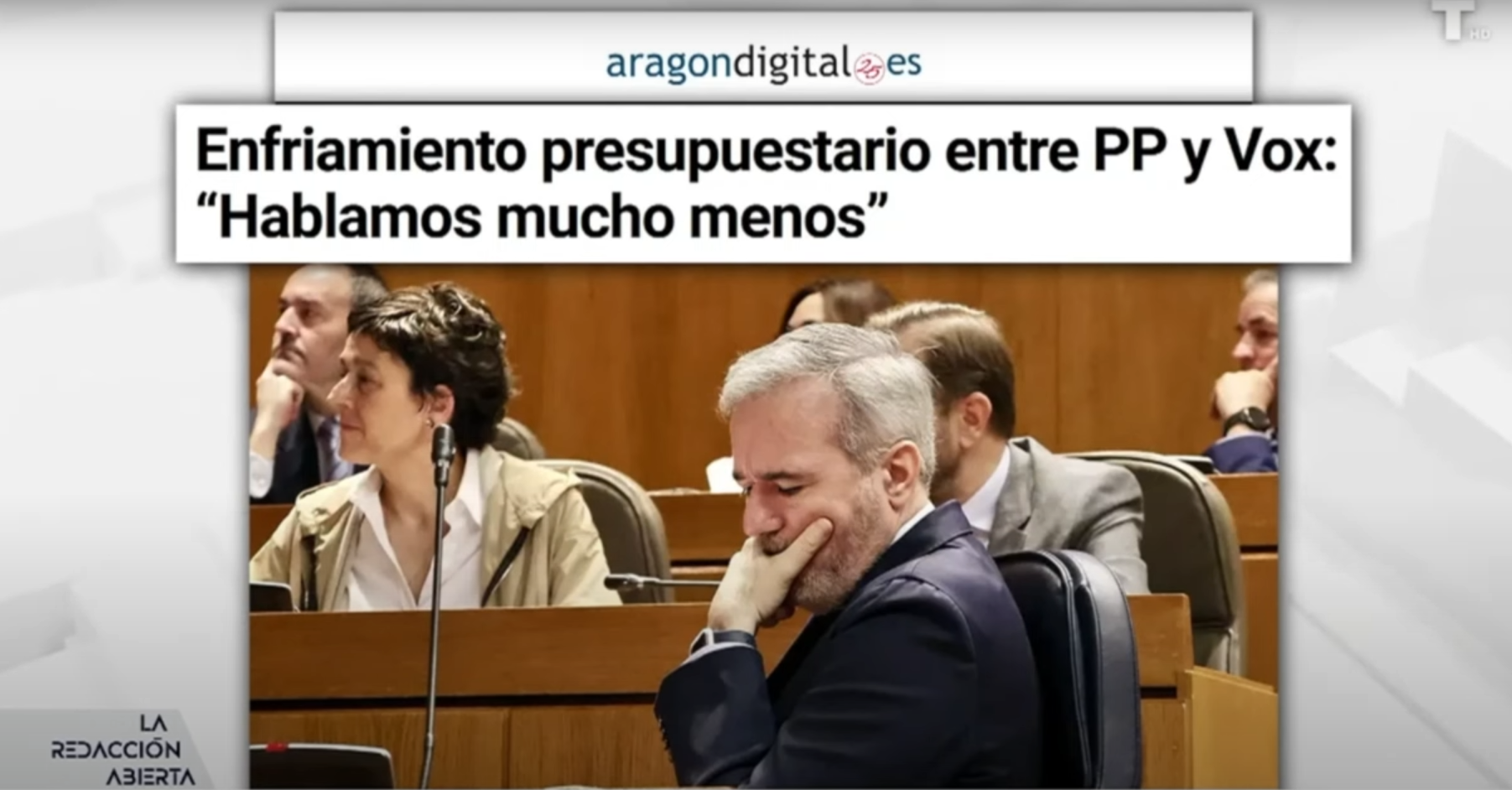 Paralizadas las negociaciones presupuestarias entre PP y VOX en Aragón
