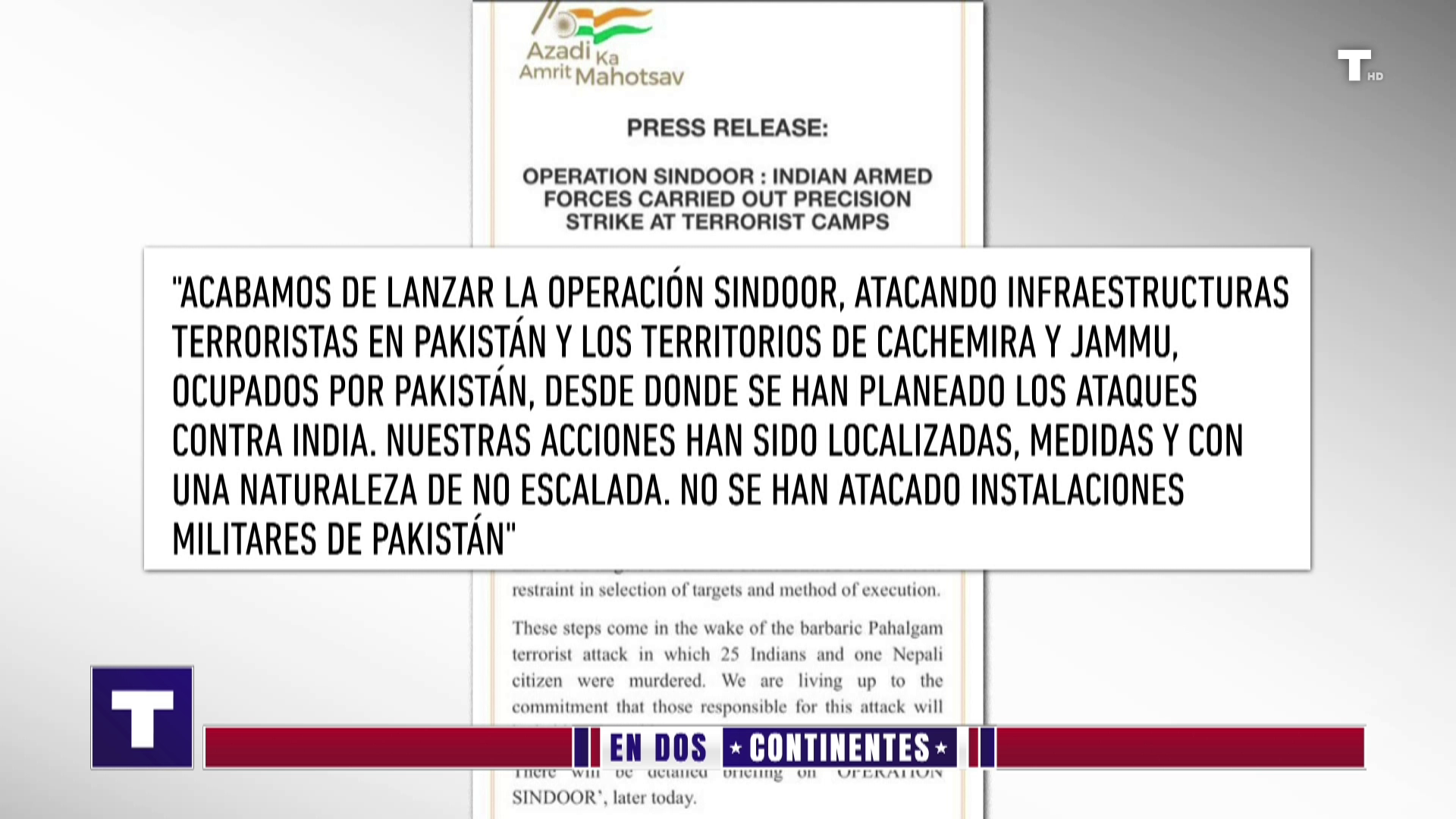 India lanza la ‘Operación Sindoor’ contra Pakistán