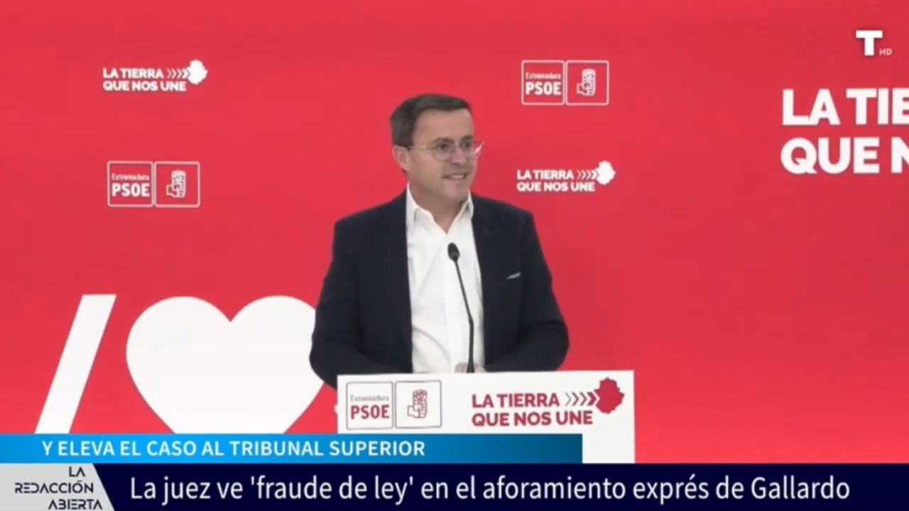La jueza eleva al Tribunal Superior de Extremadura el aforamiento de Gallardo y él lo tacha de extralimitación
