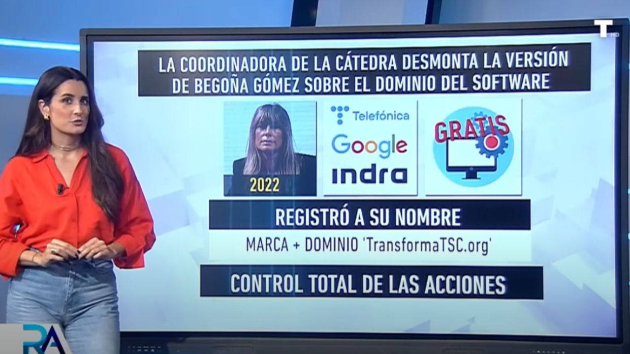 La coordinadora de la cátedra desmonta la versión de Begoña Gómez sobre el dominio del software universitario