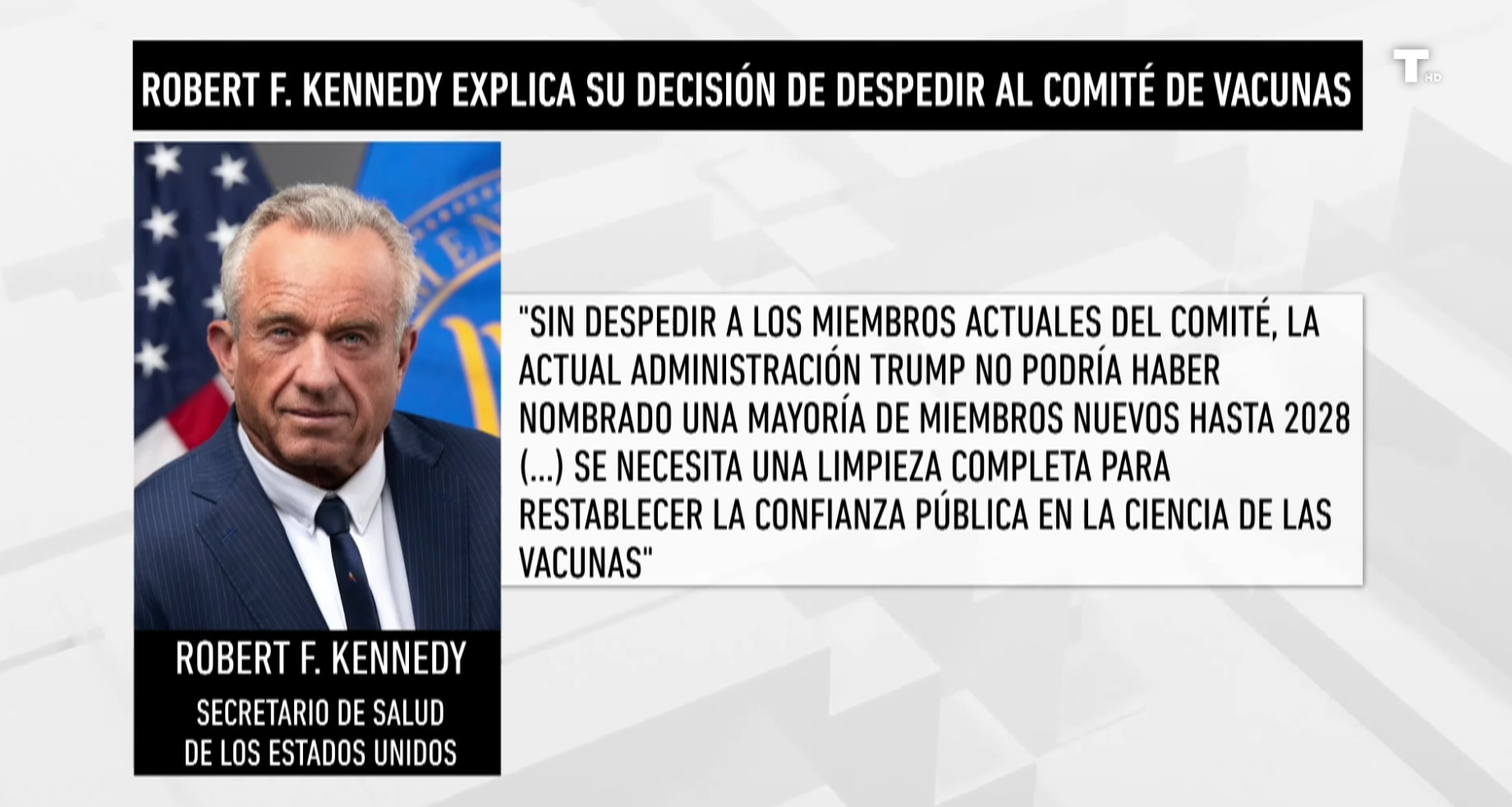 Robert F. Kennedy despide al comité de vacunas de los CDC