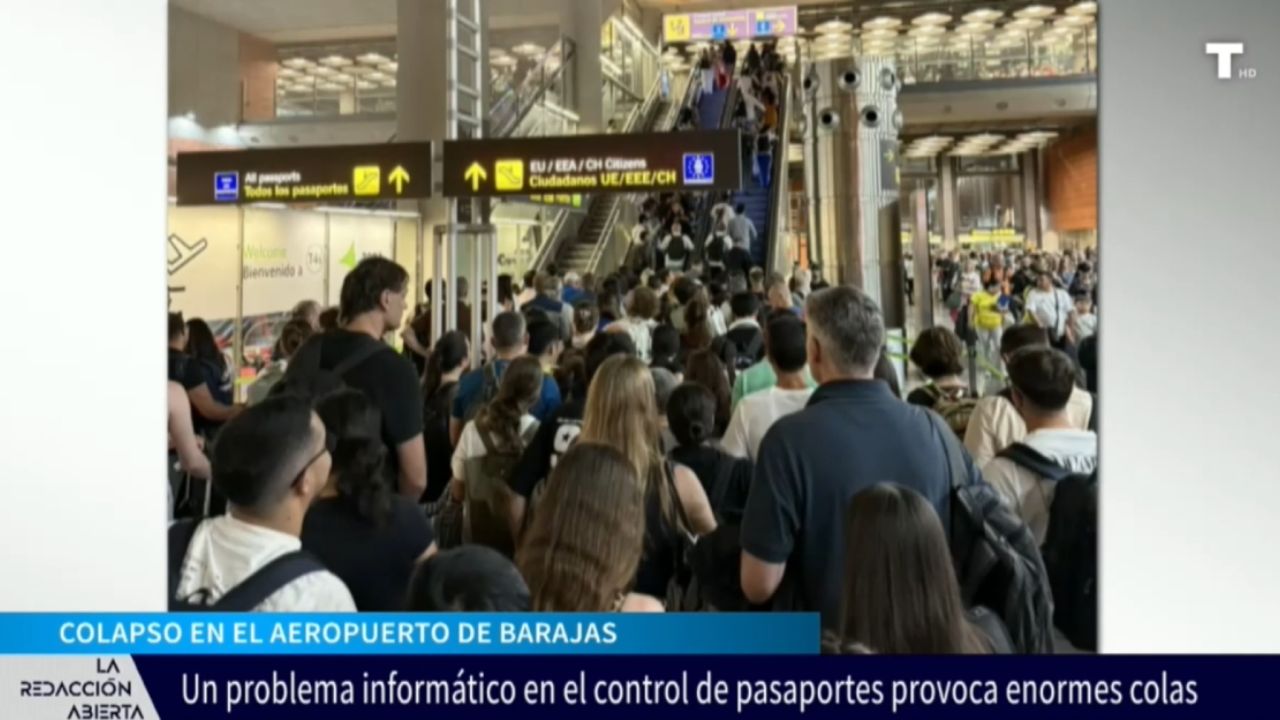 Colapso en Barajas: largas colas en el control de pasaportes hacen perder vuelos a miles de viajeros