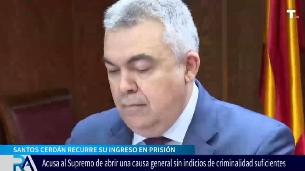 Santos Cerdán recurre su ingreso en prisión y denuncia una causa «sin pruebas»