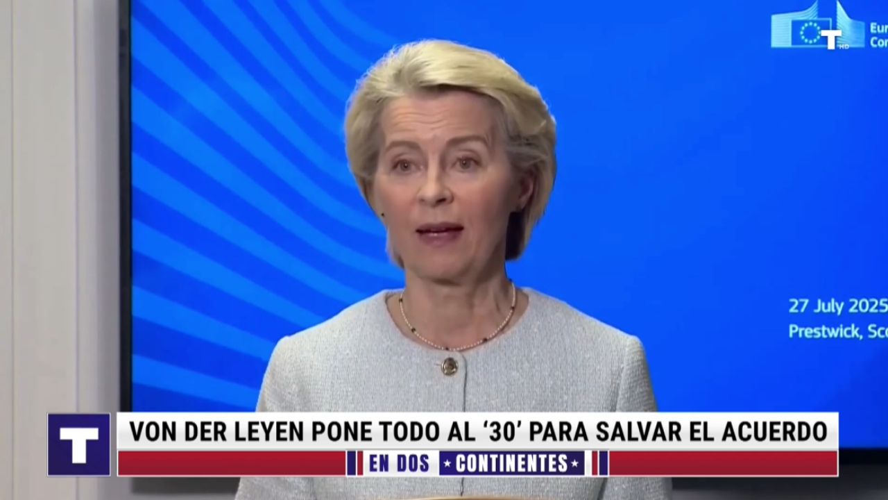 Trump le hace ‘un hoyo comercial’ a Von der Leyen