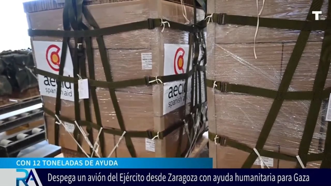 Despega un avión del Ejército desde Zaragoza con ayuda humanitaria para Gaza