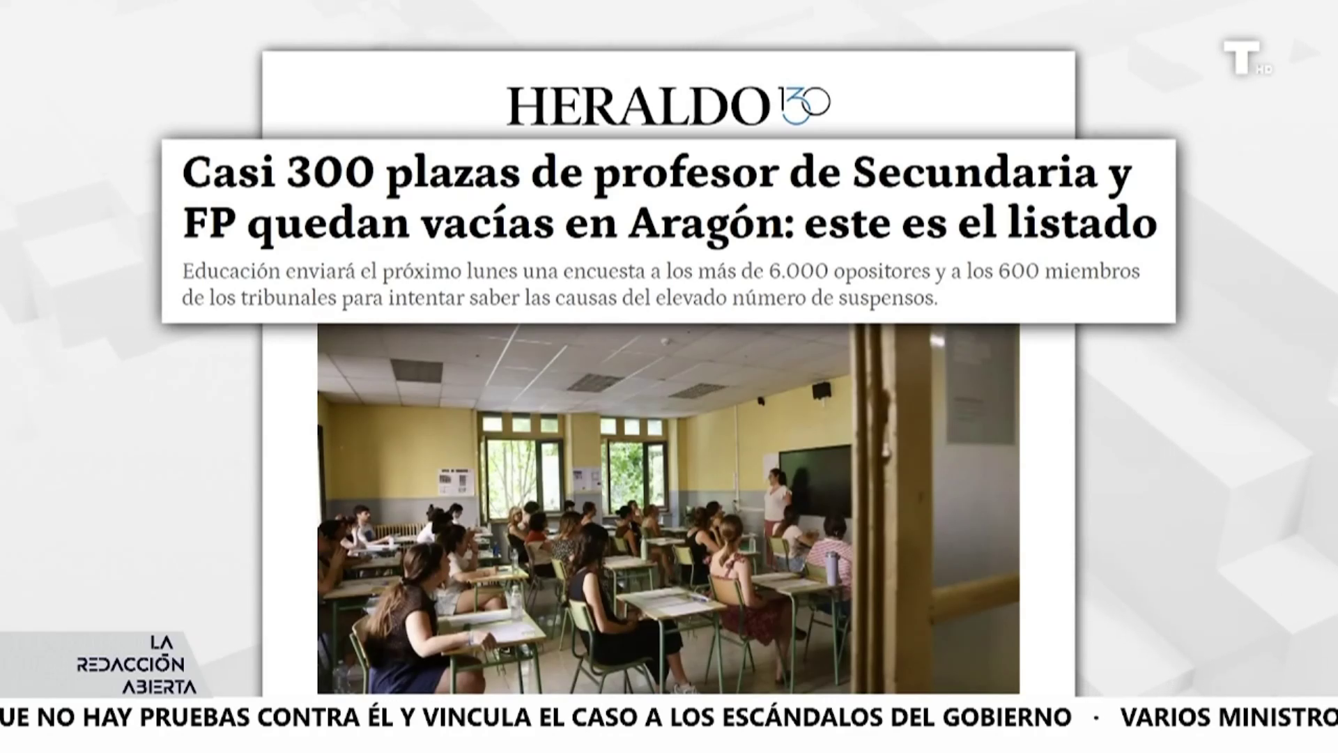 300 plazas de profesor de Secundaria y FP se quedan vacías en Aragón