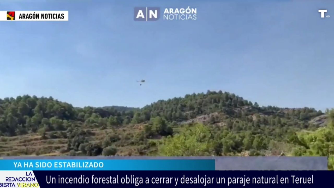 Alarma en El Parrizal de Beceite por un incendio forestal que obliga a evacuar la zona