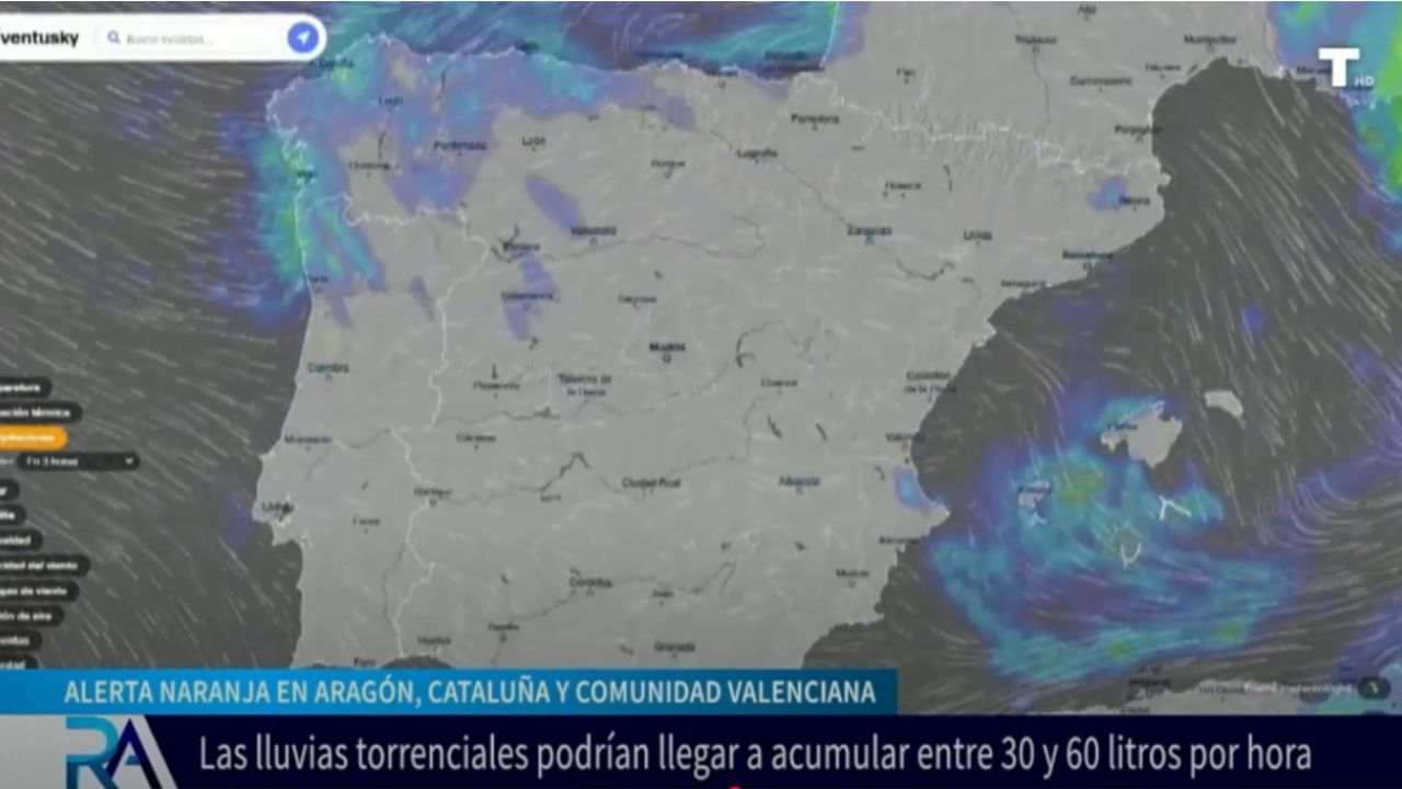 ALERTA NARANJA por lluvias torrenciales en ARAGÓN y COMUNIDAD VALENCIANA y ALERTA ROJA en TARRAGONA