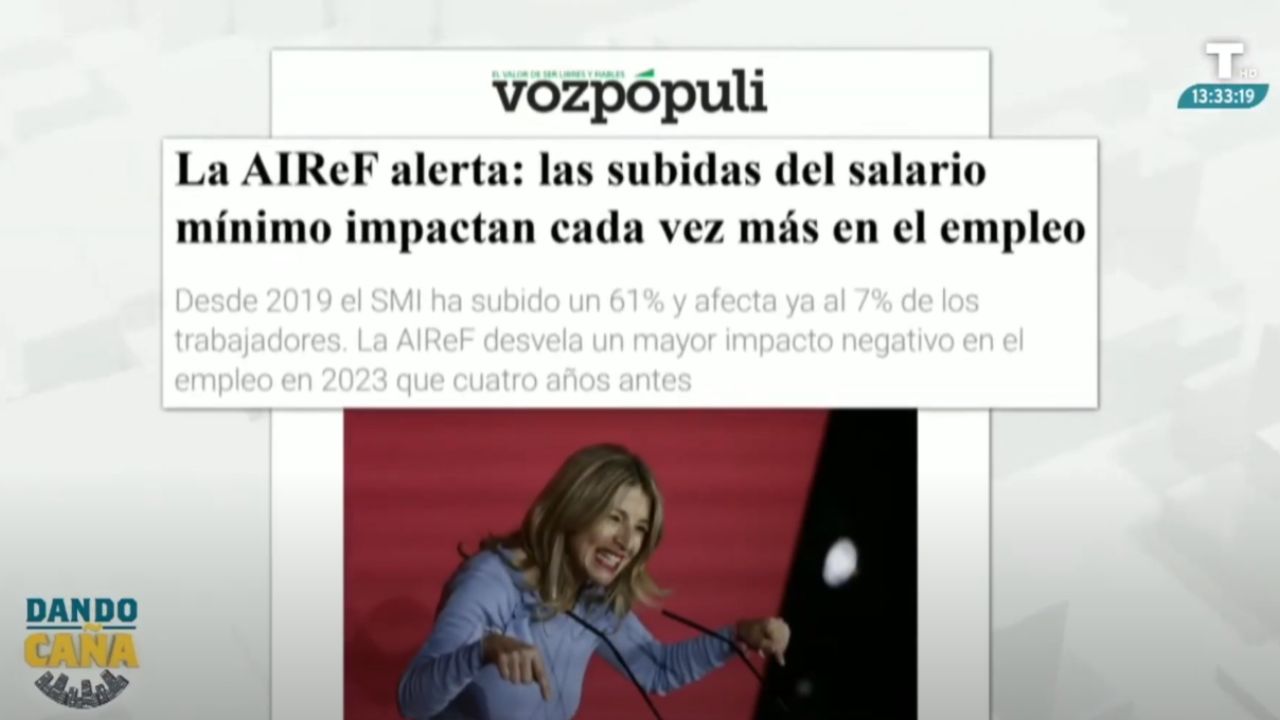 La AIREF avisa: el SMI impacta negativamente en el empleo